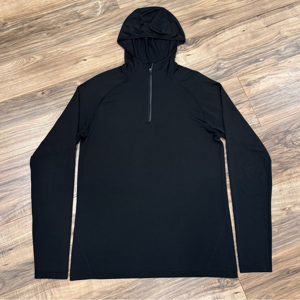 Lululemon Athletica Metal Vent Tech 1/4 Zip-Up Hoodie Size Medium Black Colorway